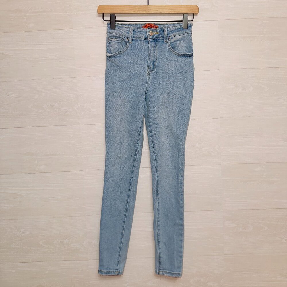 Wax Jean Women's Light Wash Denim High Rise Ankle Skinny Jeans size 0/24